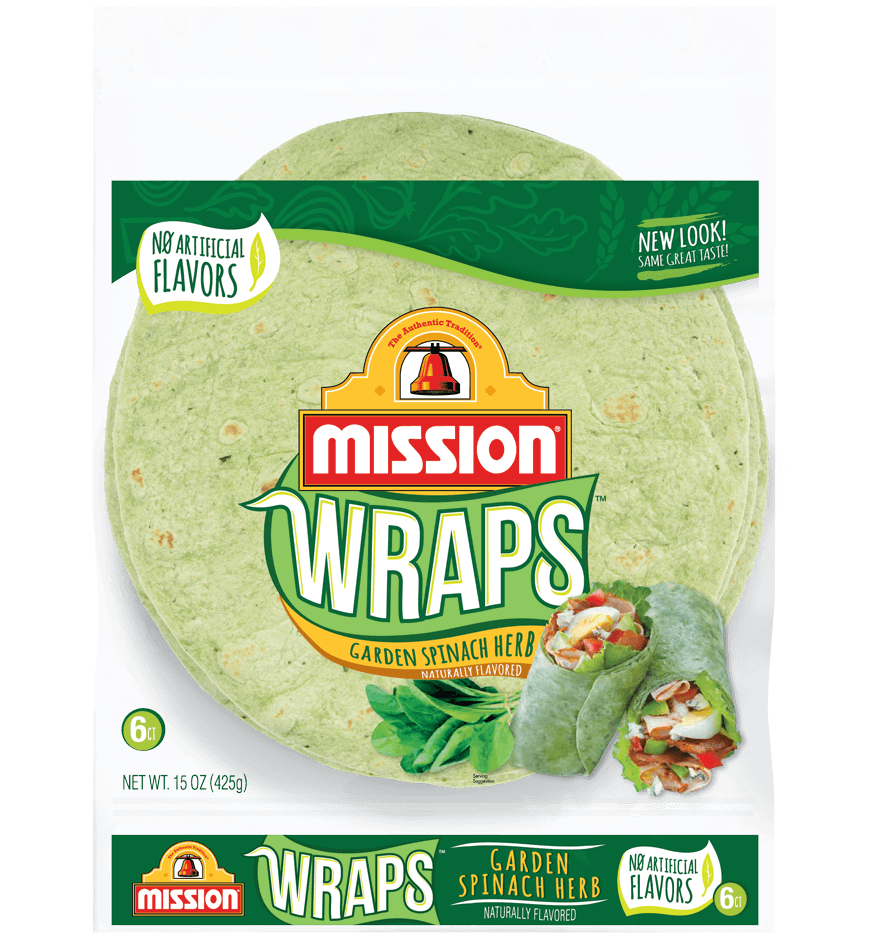 mission garden spinach herb wraps